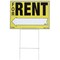 Sunburst Systems Sign For Rent 22 in x32 in Plastic with Step Stake 3820 - alternate 1